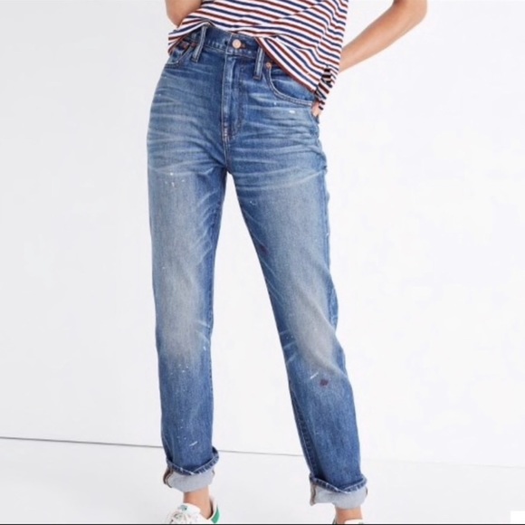 madewell high waist slim boy jean